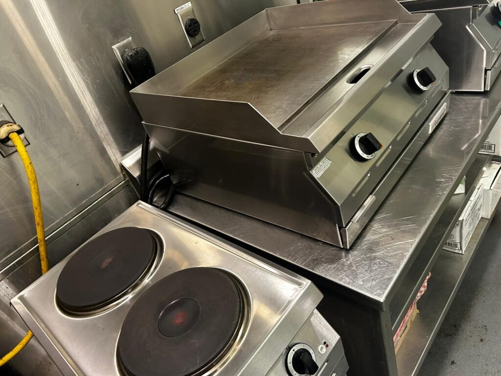Commercial kitchen griddle serviced by DR Appliance